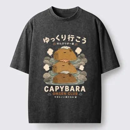 Tokyo-Tiger Hot Spring Life Slow Vibes Only Washed T-Shirt