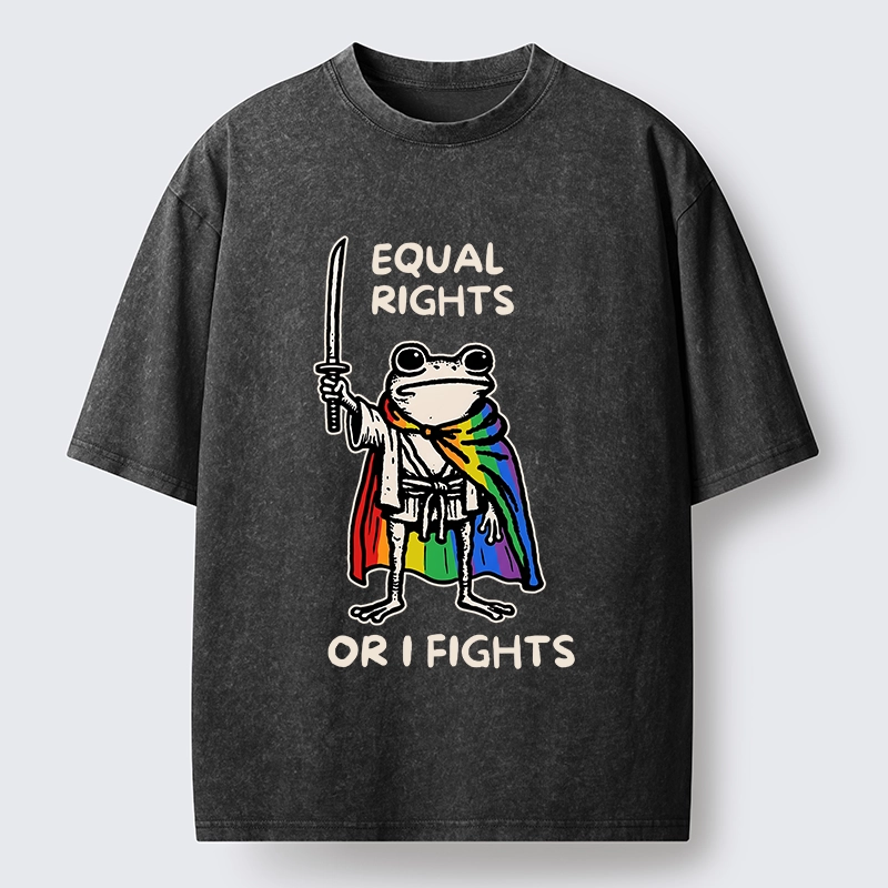 Tokyo-Tiger Equal Rights Or The Frog Fights Washed T-Shirt