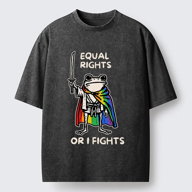 Tokyo-Tiger Equal Rights Or The Frog Fights Washed T-Shirt Sale