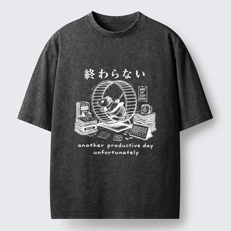 Tokyo-Tiger The Never Ending Work Hamster Washed T-Shirt Sale
