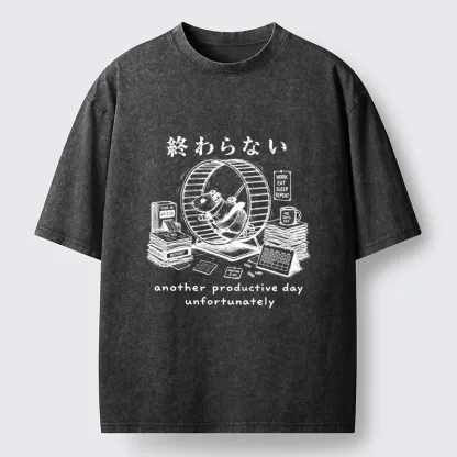 Tokyo-Tiger The Never Ending Work Hamster Washed T-Shirt