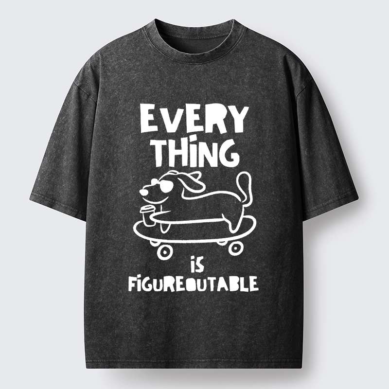 Tokyo-Tiger Cool Shades Dog Master Life Troubles Easily Washed T-Shirt