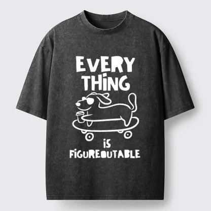 Tokyo-Tiger Cool Shades Dog Master Life Troubles Easily Washed T-Shirt