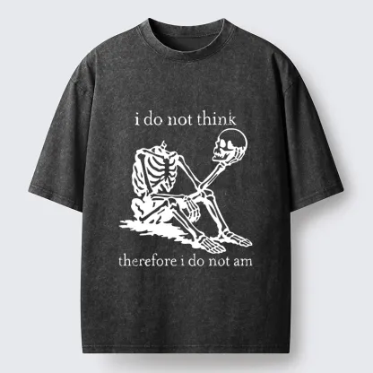 Tokyo-Tiger Philosophical Skeleton Meme Washed T-Shirt