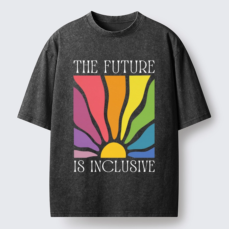 Tokyo-Tiger Radiant Rainbow Welcomes All Identities Washed T-Shirt