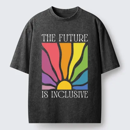 Tokyo-Tiger Radiant Rainbow Welcomes All Identities Washed T-Shirt