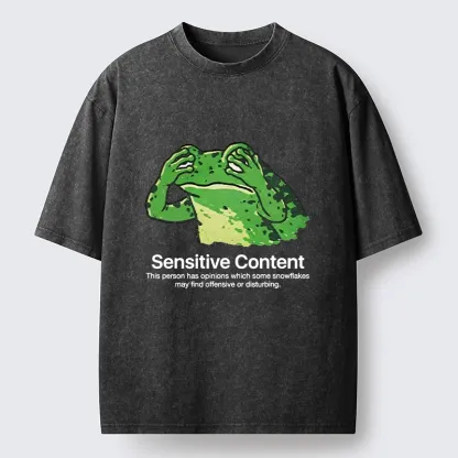 Tokyo-Tiger Funny Meme Of Opinionated Frog Washed T-Shirt