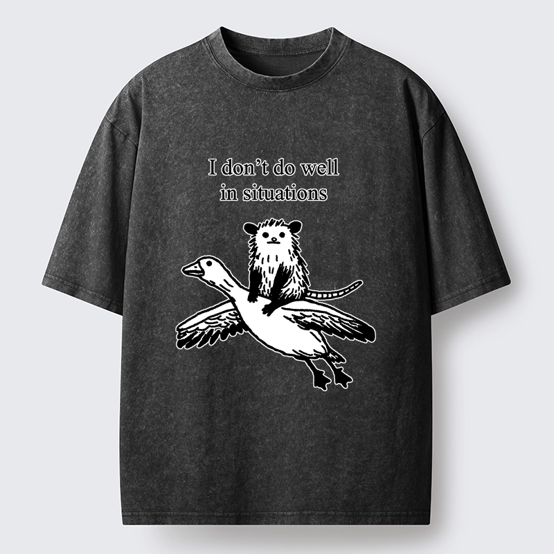 Tokyo-Tiger Lost Possum Rides Wild Goose Washed T-Shirt