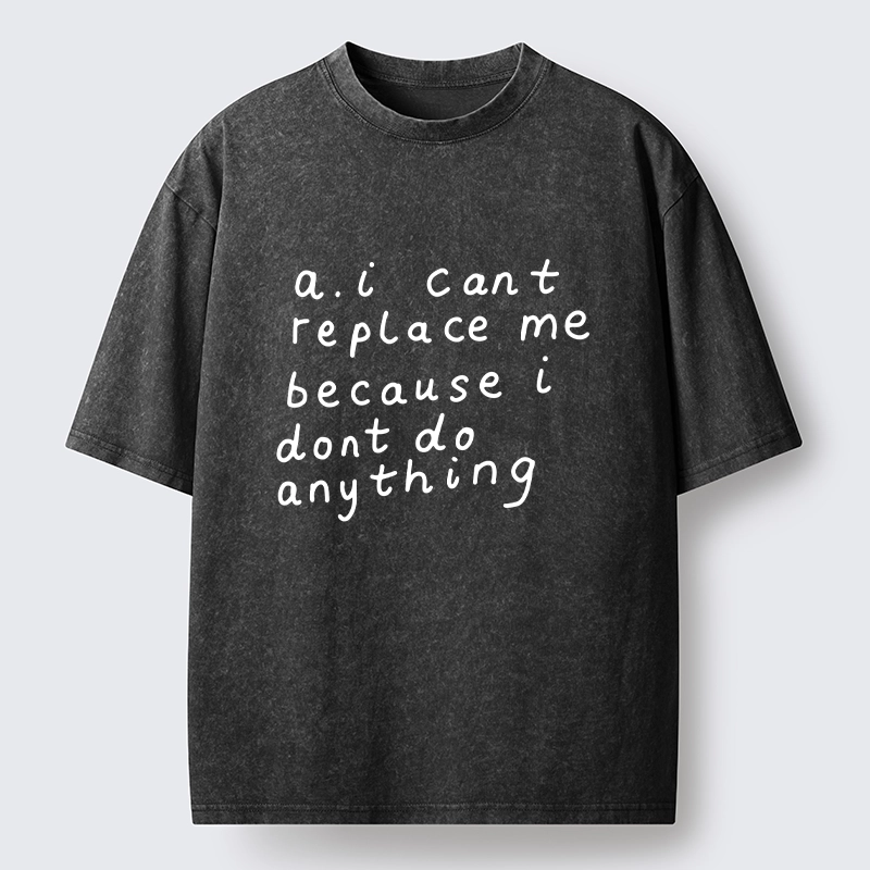 Tokyo-Tiger Funny Lazy Person AI Meme Washed T-Shirt