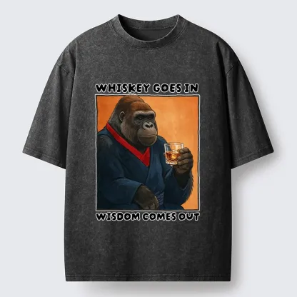 Tokyo-Tiger Whiskey In Wisdom Out Maybe Washed T-Shirt