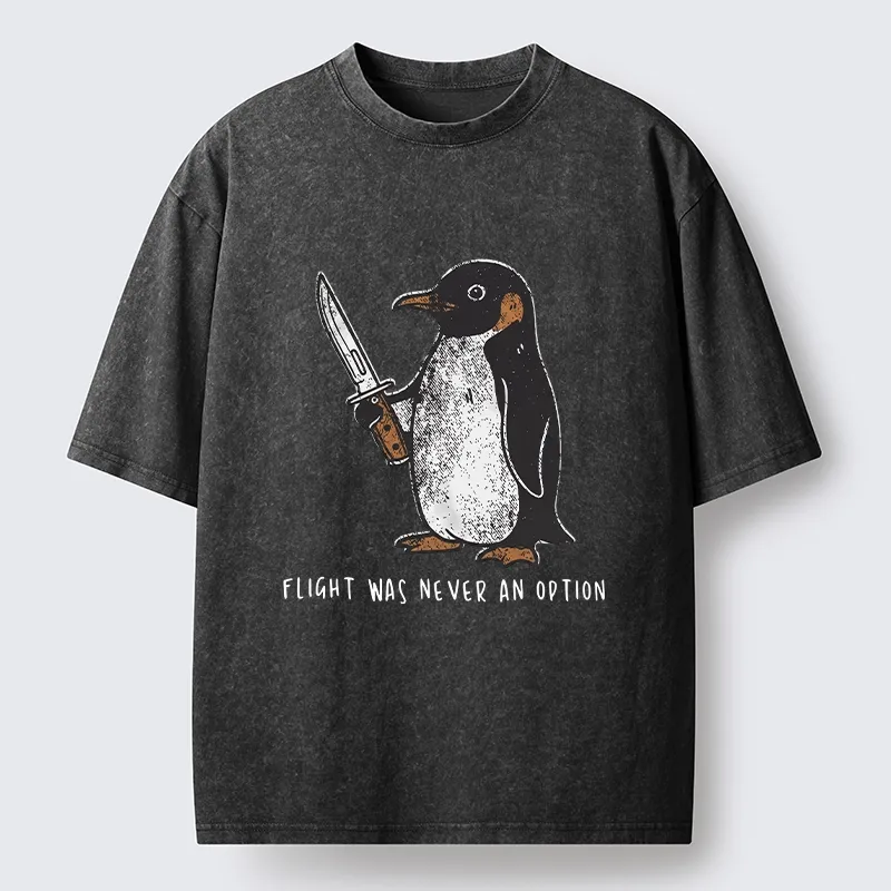 Tokyo-Tiger Do Not Test The Cold Penguin Washed T-Shirt Sale
