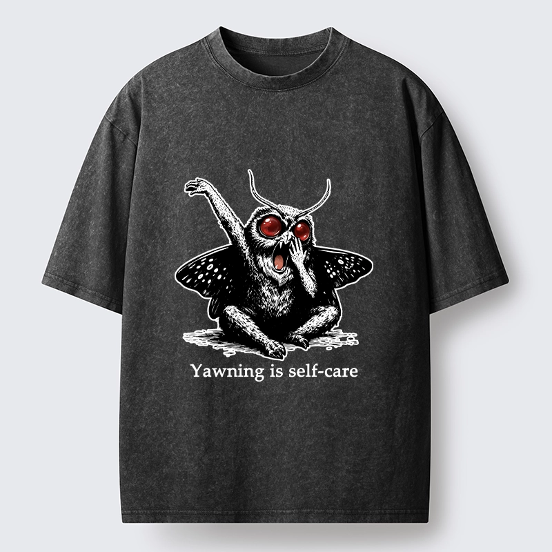 Tokyo-Tiger Yawning Is The Best Self Care Washed T-Shirt