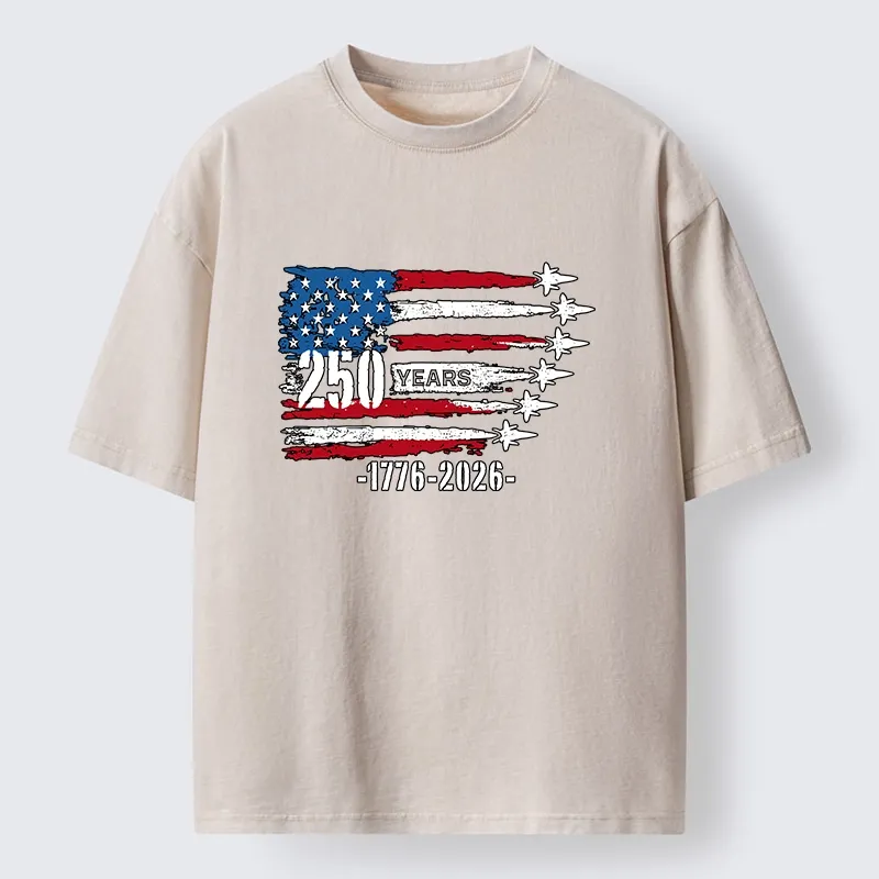 Tokyo-Tiger 250 Years Strong American Flag Washed T-Shirt