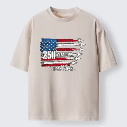 Tokyo-Tiger 250 Years Strong American Flag Washed T-Shirt