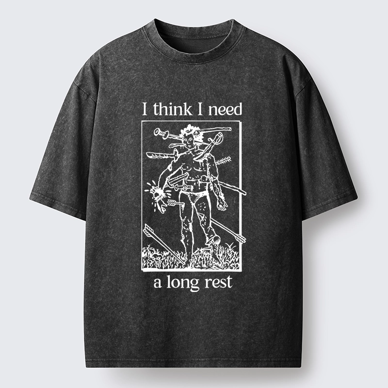 Tokyo-Tiger Long Rest For The Weary Fighter Washed T-Shirt