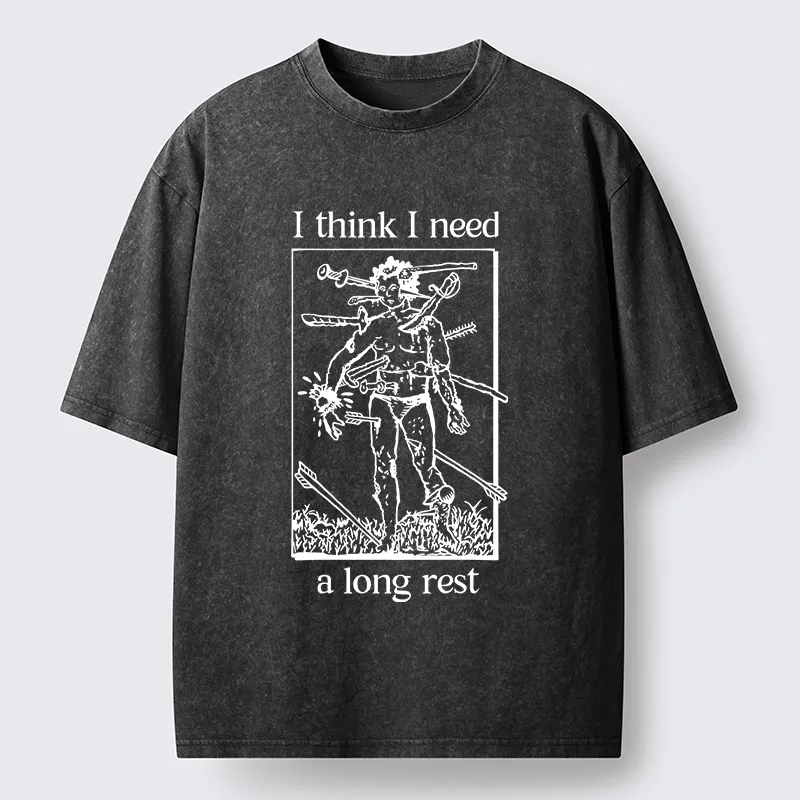 Tokyo-Tiger Long Rest For The Weary Fighter Washed T-Shirt