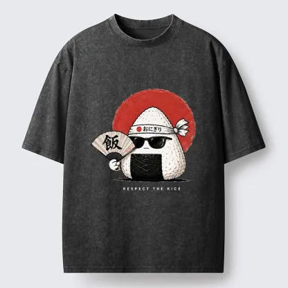 Tokyo-Tiger Respect The Rice Ball Washed T-Shirt