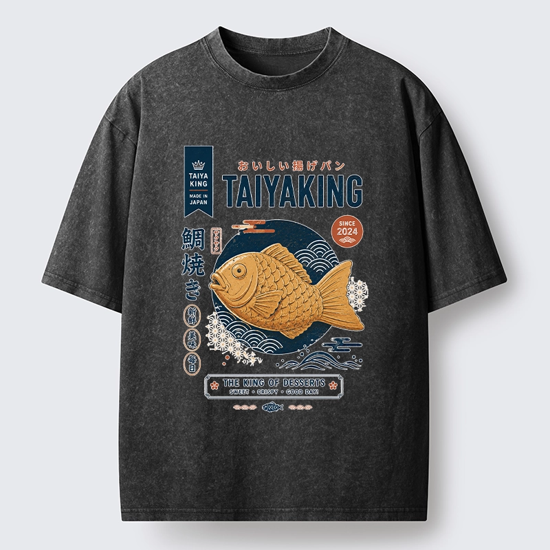 Tokyo-Tiger Taiyaki King Dessert Washed T-Shirt