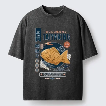 Tokyo-Tiger Taiyaki King Dessert Washed T-Shirt