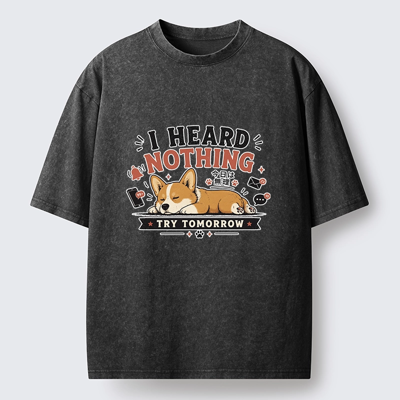 Tokyo-Tiger I Heard Nothing Today Washed T-Shirt