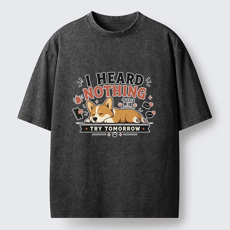 Tokyo-Tiger I Heard Nothing Today Washed T-Shirt