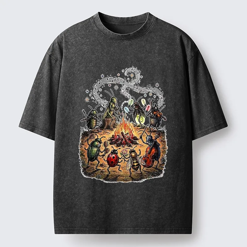Tokyo-Tiger Bug Band Campfire Jam Washed T-Shirt