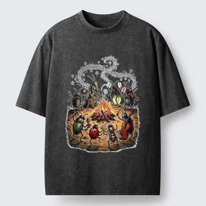 Tokyo-Tiger Bug Band Campfire Jam Washed T-Shirt