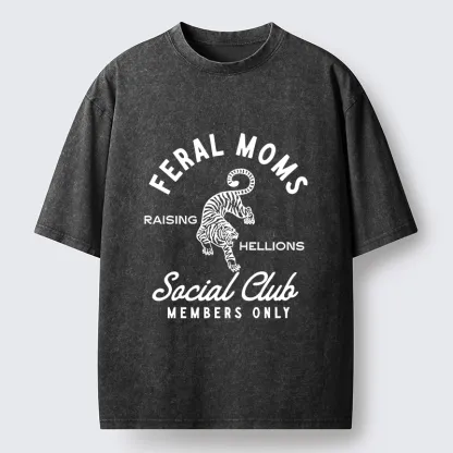 Tokyo-Tiger Tiger Feral Moms Club Washed T-Shirt