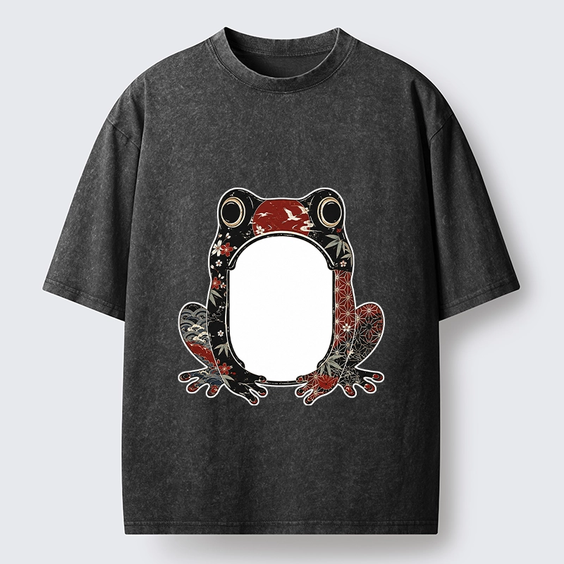 Tokyo-Tiger Retro Sakura Frog Washed T-Shirt