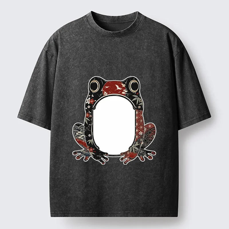 Tokyo-Tiger Retro Sakura Frog Washed T-Shirt