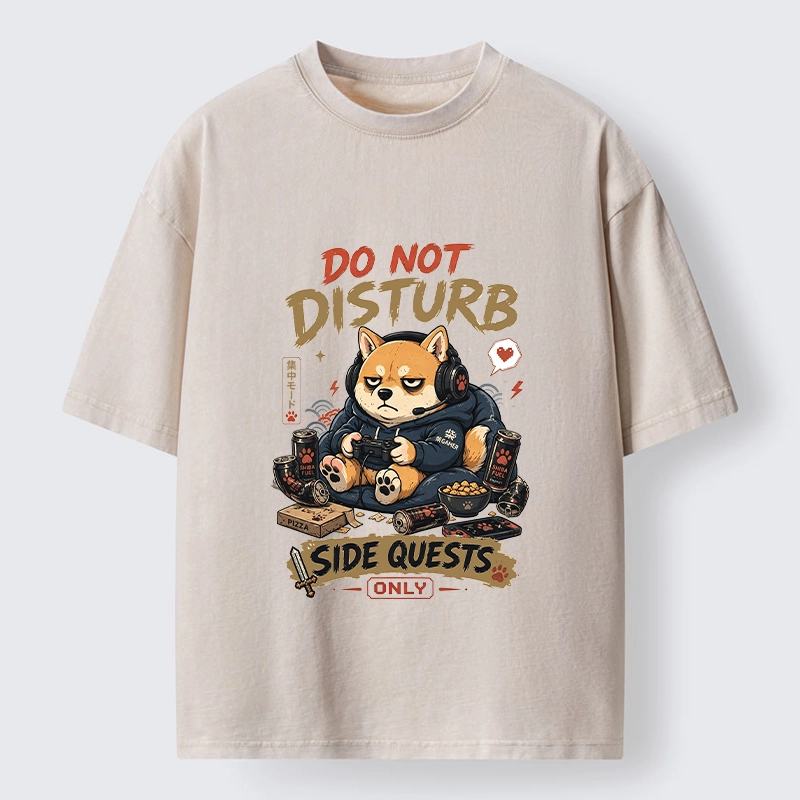 Tokyo-Tiger Do Not Disturb Gamer Shiba Mode Washed T-Shirt