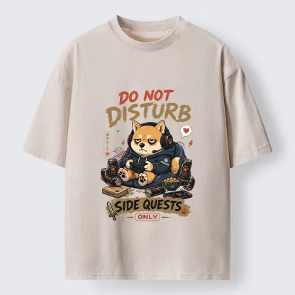 Tokyo-Tiger Do Not Disturb Gamer Shiba Mode Washed T-Shirt