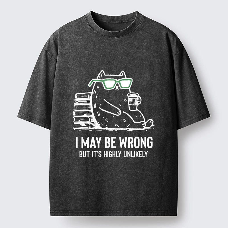 Tokyo-Tiger Cool Cat Coffee Book Funny Meme Washed T-Shirt