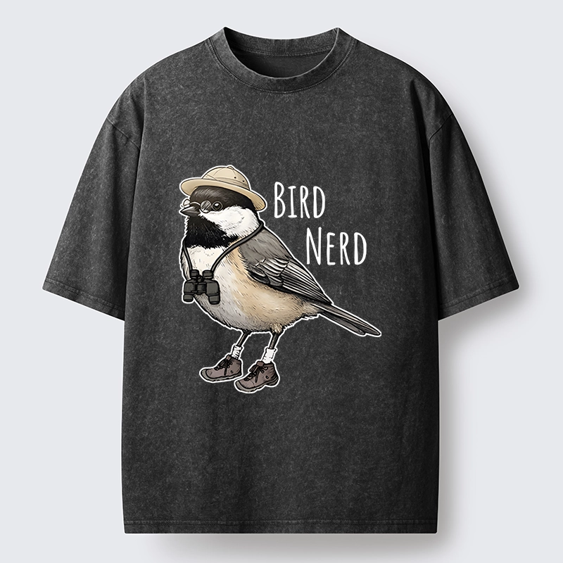 Tokyo-Tiger Bird Nerd Chickadee Explorer Washed T-Shirt