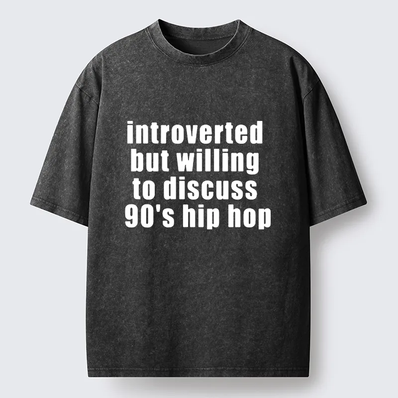 Tokyo-Tiger Soft Introvert Loves Classic Hip Hop Washed T-Shirt