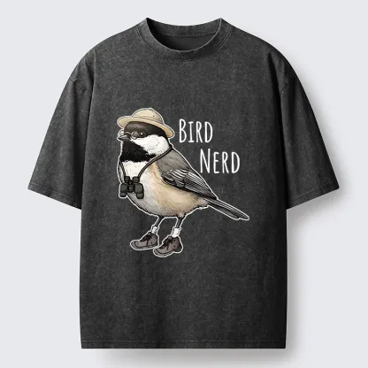Tokyo-Tiger Bird Nerd Chickadee Explorer Washed T-Shirt