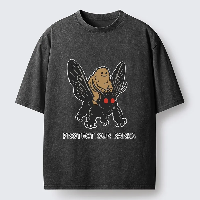 Tokyo-Tiger Bigfoot Ride Moth Protect Parks Washed T-Shirt