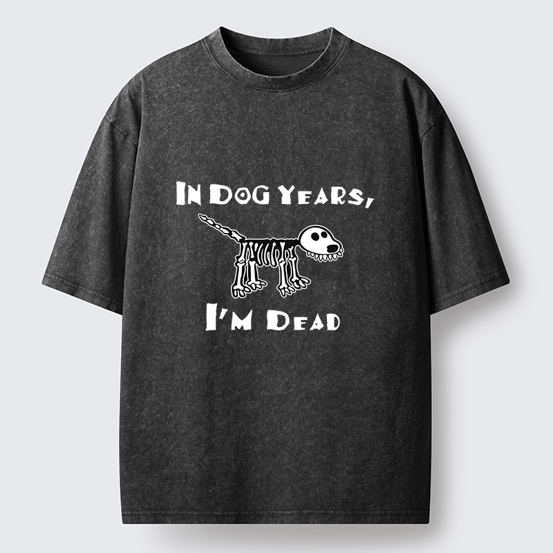 Tokyo-Tiger Funny Meme Old Dog Dead In Dog Years Vibe Washed T-Shirt