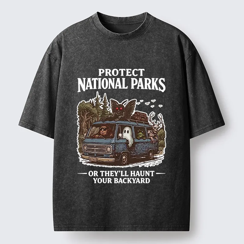 Tokyo-Tiger Protect Wild National Parks Washed T-Shirt