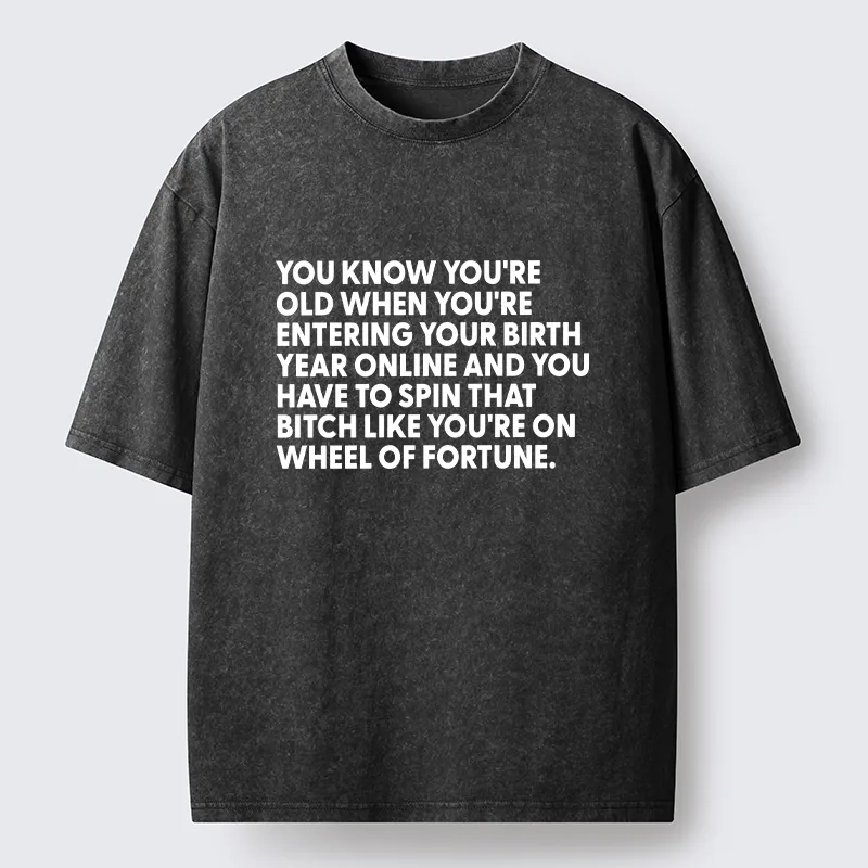 Tokyo-Tiger Relatable Old Human Joke Meme Washed T-Shirt
