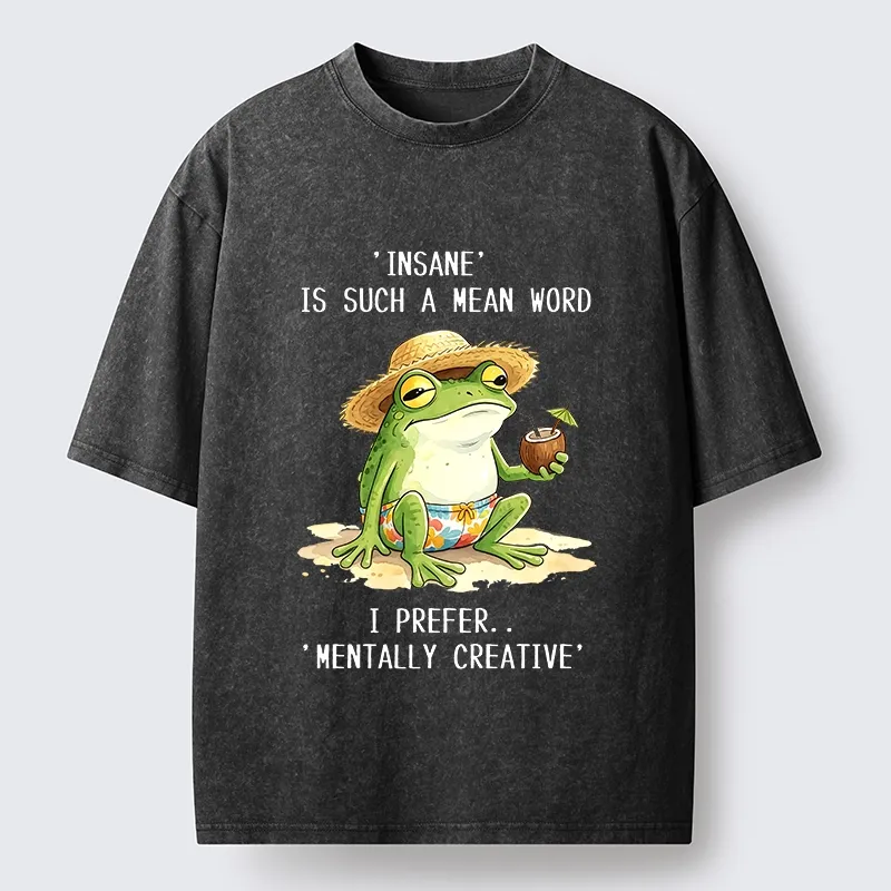 Tokyo-Tiger Mentally Creative Beach Frog Washed T-Shirt