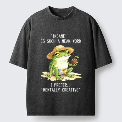 Tokyo-Tiger Mentally Creative Beach Frog Washed T-Shirt