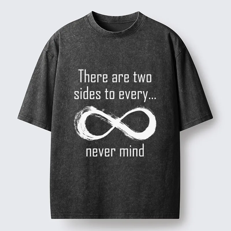 Tokyo-Tiger Two Sides Infinity Never Mind Print Washed T-Shirt