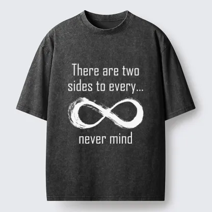 Tokyo-Tiger Two Sides Infinity Never Mind Print Washed T-Shirt