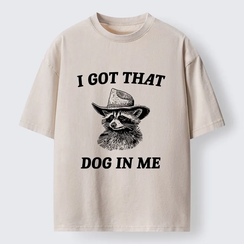 Tokyo-Tiger Raccoon In Cowboy Hat Washed T-Shirt