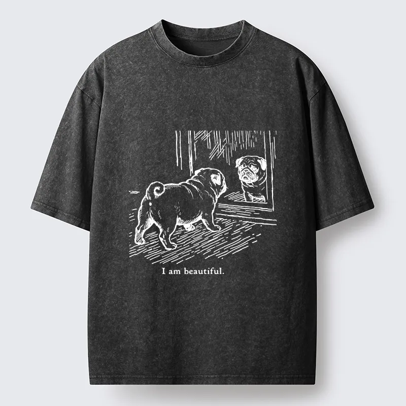 Tokyo-Tiger Cute Pug Self Love Meme Washed T-Shirt