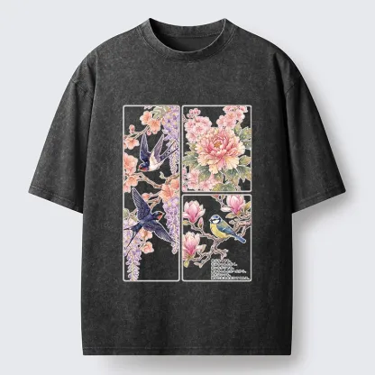 Tokyo-Tiger Spring Swallow Dance Washed T-Shirt