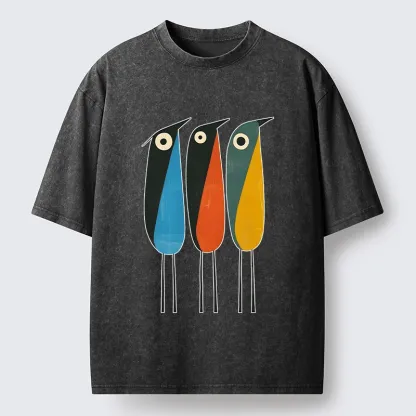 Tokyo‑Tiger Bold Shape Birds Washed T‑Shirt