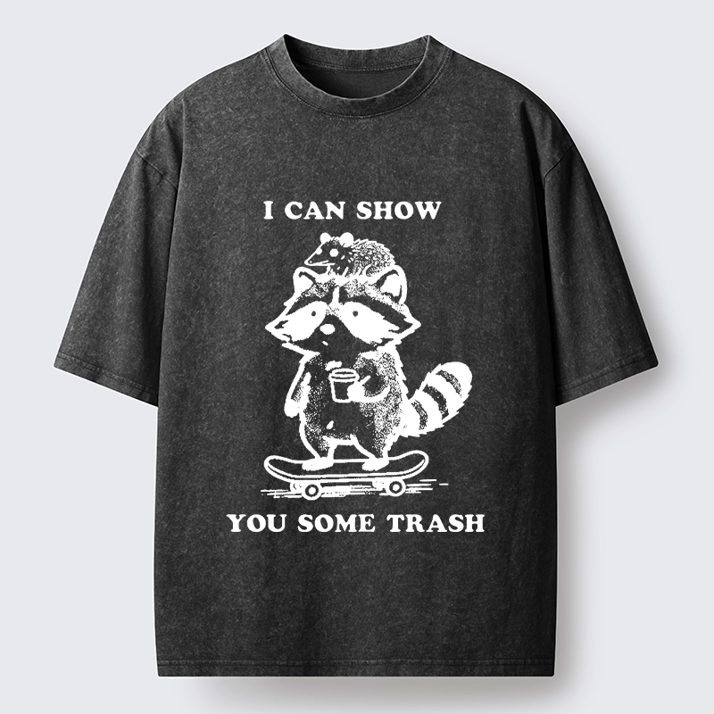 Tokyo‑Tiger Funny Trash Crew Washed T‑Shirt