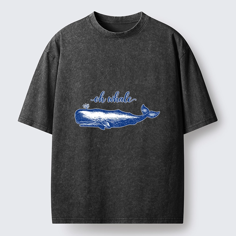 Tokyo-Tiger Oh Whale I Dont Care Washed T-Shirt